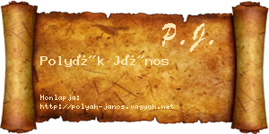 Polyák János névjegykártya